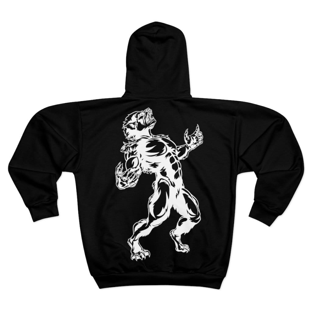 Black Werewolf Unisex Zip Hoodie