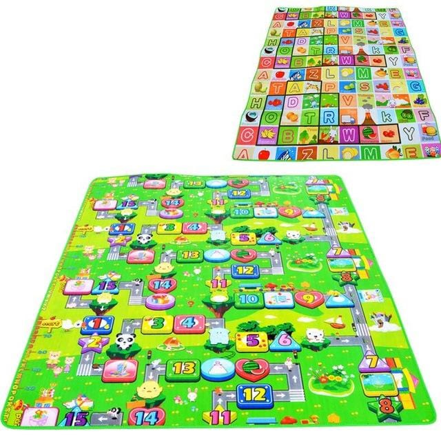 Double Sided Play Mat Dinosaur and Animal Zoo